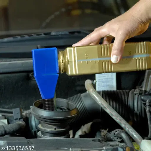 Universal Flexible Draining Oil Snap Plastic Funnel, Hand-Free for Automotive Oil and Household Uses - 1pc, Multicolor
